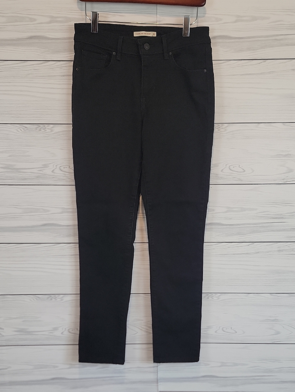 Levi's Classic Mid-Rise Skinny Jeans - Black Womens Size 8